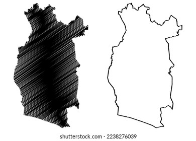 San Miguel Totolapan municipality (Free and Sovereign State of Guerrero, Mexico, United Mexican States) map vector illustration, scribble sketch map