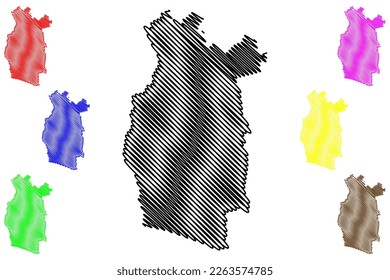 San Miguel Totolapan municipality (Free and Sovereign State of Guerrero, Mexico, United Mexican States) map vector illustration, scribble sketch map