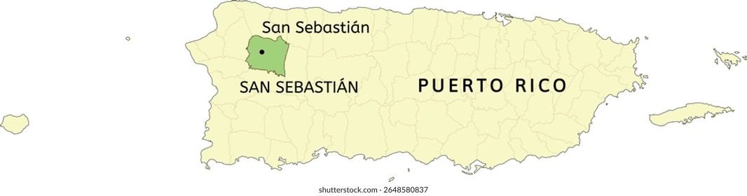 San Sebastián municipality and city of San Sebastián location on Puerto Rico map