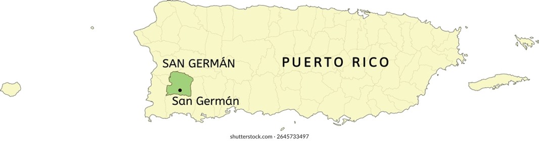 San Germán municipality and town of San Germán location on Puerto Rico map
