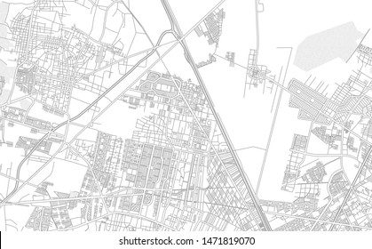 San Pablo de las Salinas, México, Mexico, bright outlined vector map with bigger and minor roads and steets created for infographic backgrounds.