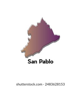 San pablo map City, administrative division of Philippines Country gradient color style. Vector illustration design template