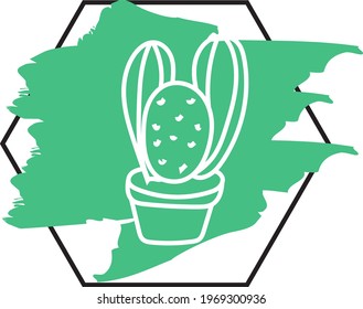 San Pedro cactus, icon illustration, vector on white background