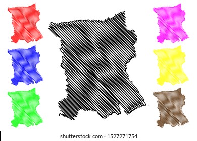 San Pedro Department (Departments of Paraguay, Republic of Paraguay) map vector illustration, scribble sketch San Pedro map