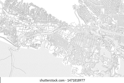 San Pedro Garza García, Nuevo León, Mexico, bright outlined vector map with bigger and minor roads and steets created for infographic backgrounds.