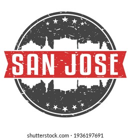San José Province, San José, Costa Rica Round Travel Stamp. Icon Skyline City Design. Seal Tourism Vector Badge Illustration.