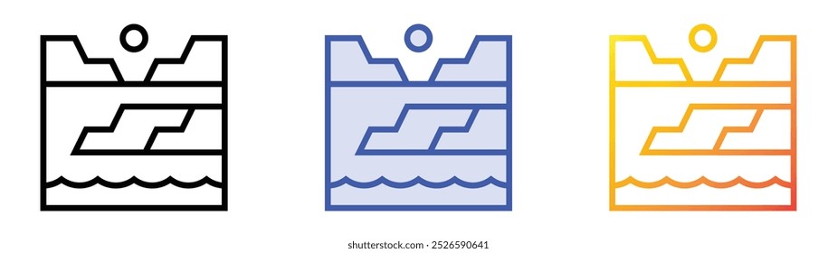 san rafael lake icon. Linear, Blue Fill and Gradient Style Design Isolated On White Background