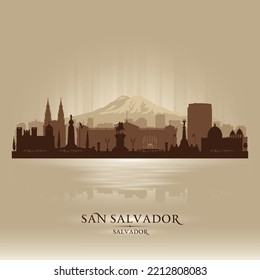 Ilustración de silueta vectorial en la ciudad de San Salvador