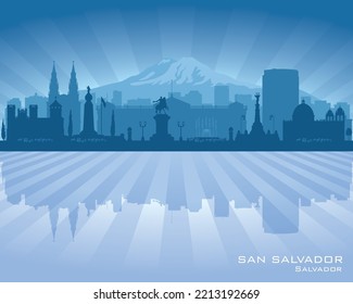 San Salvador city skyline vector silhouette illustration