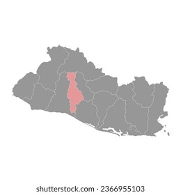 San Salvador department map, administrative division of El Salvador.