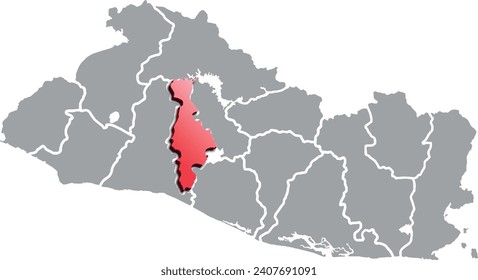 SAN SALVADOR MAP PROVINCE OF EL SALVADOR 3D ISOMETRIC MAP