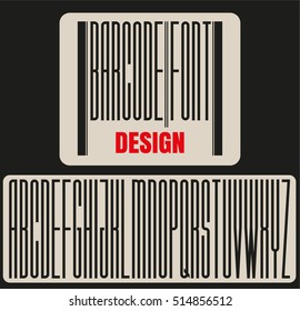 San Serif font. Concept font for sale, discount card. Barcode design.  Vector illustration.