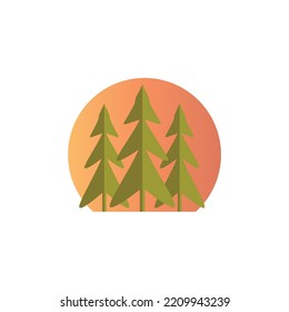 san set tree illustration color design vector