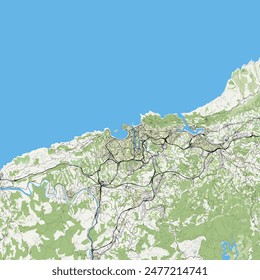 San Sebastián,  Spain map poster art