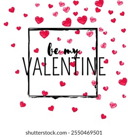 San Valentin Day Card. Greeting Concept For Engagement. Fashion Frame. Pink Art Backdrop. Romantic Wallpaper For Woman. Red Special Border. Rose San Valentin Day Card.