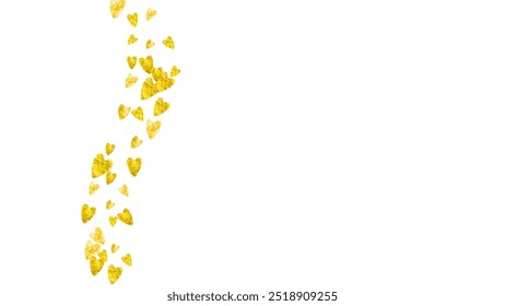 San Valentin Day Confetti. Greeting Design For Discount. Luxury Frame. Yellow Art Wallpaper. Random Voucher For Woman. Gold Grunge Concept. Golden San Valentin Day Confetti.