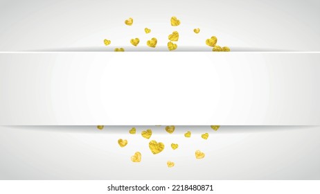 San Valentin Day Confetti. Handdrawn Banner For Gift. Graphic Frame. Gold Happy Decoration. Wedding Design For Girl. Yellow Special Poster. Golden San Valentin Day Confetti.