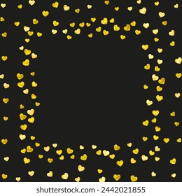 San Valentin Day Pattern. Greeting Banner For Anniversary. Fashion Frame. Yellow Happy Splatter. Luxury Border For Gift. Golden Modern Voucher. Gold San Valentin Day Pattern.