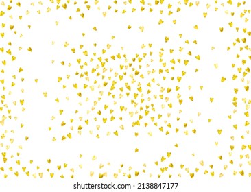 San Valentin Day Texture. Romantic Design For Mother. Graphic Frame. Gold Art Painting. Vintage Poster For Discount. Yellow Modern Border. Golden San Valentin Day Texture.