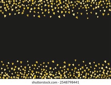 San Valentin Day Vector. Abstract Border For Present. Modern Frame. Yellow Happy Decoration. Graphic Concept For Party. Gold Grunge Design. Golden San Valentin Day Vector.