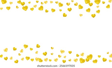 San Valentin Sale Vector. Abstract Border For Present. Romance Frame. Yellow Happy Wallpaper. Random Voucher For Discount. Gold Grunge Banner. Golden San Valentin Sale Vector.