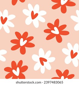 San Valentine Pattern Floral Valentines Seamless Pattern Red Floral Seamless Pattern