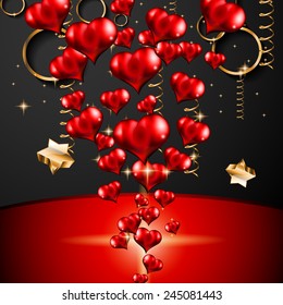 San Valentines Day background for dinner invitations, romantic letterheads, book covers, poster layout or couple themed parties.