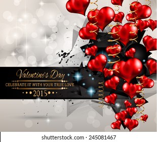 San Valentines Day background for dinner invitations, romantic letterheads, book covers, poster layout or couple themed parties.