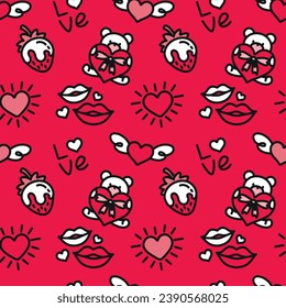 San Valentine's Day. Love. Celebration. Seamless pattern for fabric, wrapping, textile, wallpaper, apparel. Vector.