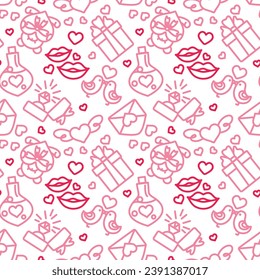 San Valentine's Day. Love. Celebration. Seamless pattern for fabric, wrapping, textile, wallpaper, apparel. Vector.