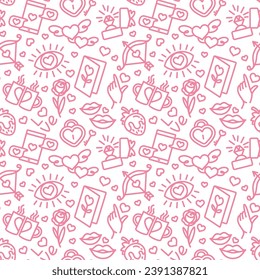 San Valentine's Day. Love. Celebration. Seamless pattern for fabric, wrapping, textile, wallpaper, apparel. Vector.