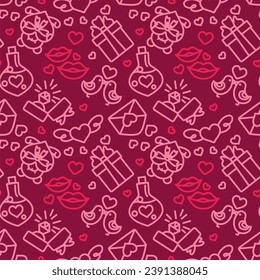 San Valentine's Day. Love. Celebration. Seamless pattern for fabric, wrapping, textile, wallpaper, apparel. Vector.