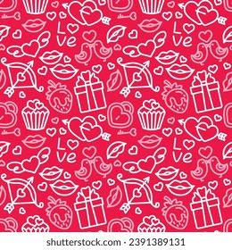 San Valentine's Day. Love. Celebration. Seamless pattern for fabric, wrapping, textile, wallpaper, apparel. Vector.