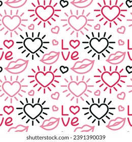 San Valentine's Day. Love. Celebration. Seamless pattern for fabric, wrapping, textile, wallpaper, apparel. Vector.