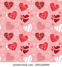 San Valentine's Day. Wedding. Love. Celebration. Seamless pattern for fabric, wrapping, textile, wallpaper, apparel. Vector.