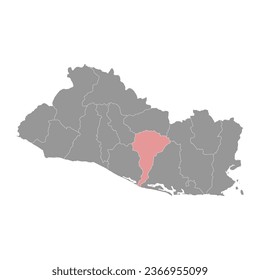 San Vicente department map, administrative division of El Salvador.