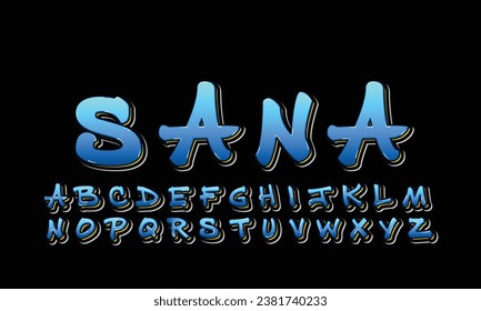 Sana graffiti font text effect, spray and street text style