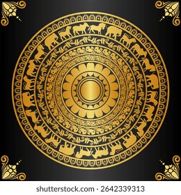 "Sanadakada Pahana" design, moon stone pattern, mandala patterns, ancient Sri Lankan arts, buddhist culture, traditional, golden, complex
