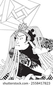 Sanamori Edo no Hanayaku Nakamura Shikan'' by Kunichika Toyohara is a work that is especially full of splendor and dynamism among Kabuki actor paintings. The official name is generally written as a co