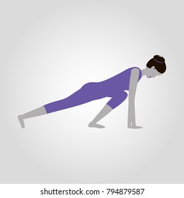 sanchalanasana or high lunge yoga pose isolated flat vector icon