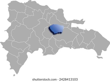 SANCHEZ RAMIREZ DEPARTMENT MAP STATE OF Dominican Republic 3D ISOMETRIC MAP