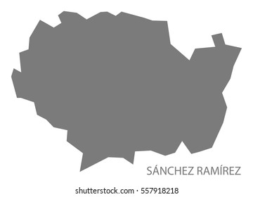 Sanchez Ramirez Dominican Republic Map in grey