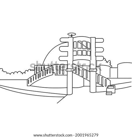 Sanchi Stupa Line Drawing Clip Art  Foto d'archivio © 