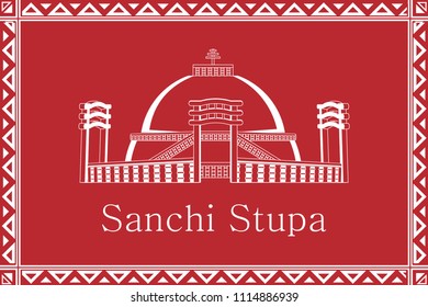 Sanchi Stupa, Warli Painitng Style, India tourism,  Buddhist monument, Madhya Pradesh,