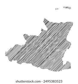 Sancti Spíritus Cuba provinces thread map line vector illustration