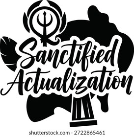 Santificado Atualização Cruz Raios do Sol Vetor Preto Mão Desenhada Tipografia Logo Emblema Emblema Ícone Silhueta Vintage Retro Gráfico Religião Fé Deus Santa Paz