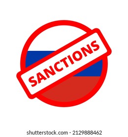 Sanctions Against Russia. Illustration Restrict Sign