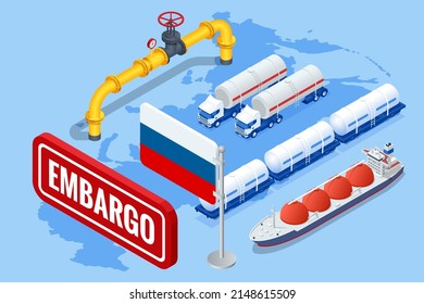 Sanctions, embargo on Russian gas and oil. Russia aggressor, war. Transportation, delivery, transit of natural gas