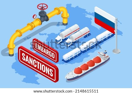 Sanctions, embargo on Russian gas and oil. Russia aggressor, war. Transportation, delivery, transit of natural gas