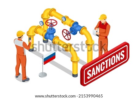 Sanctions, embargo on Russian gas and oil. Russia aggressor, war. Transportation, delivery, transit of natural gas
